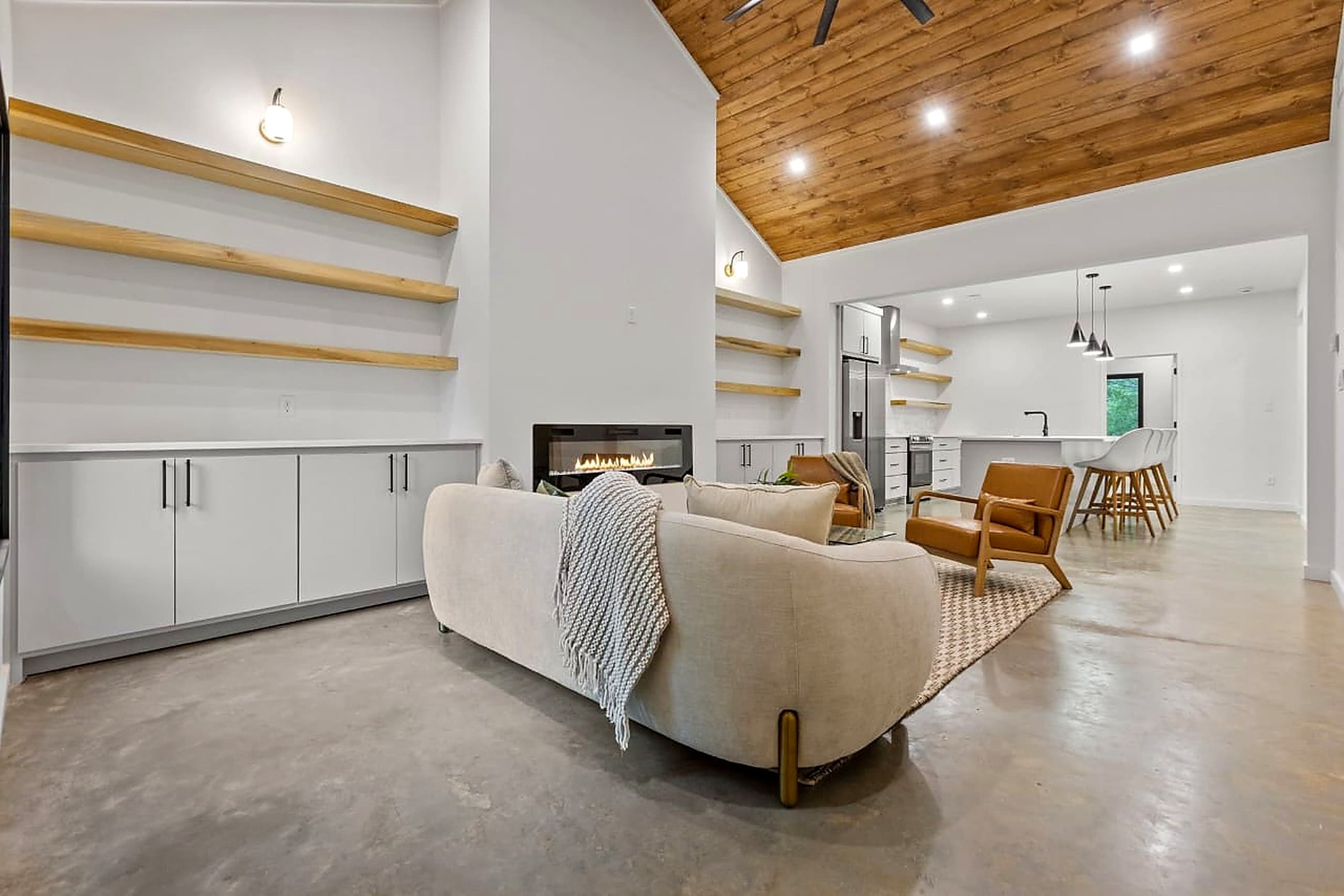 Polished concrete floor in a Cape Town living room